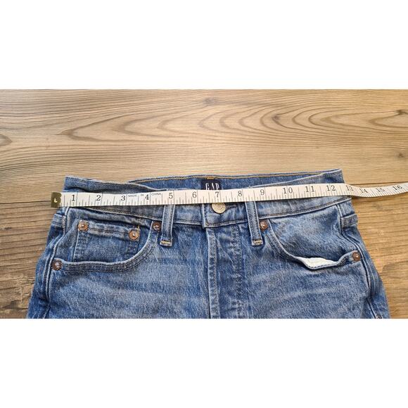 Gap Cheeky Straight Jeans Womens 0/25P Petite Button Fly Medium Wash High Rise - Picture 5 of 7